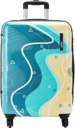 Safari Coastline Printed Hard-Sided Large Trolley Bag, Check-in Suitcase for Travel, with Anti Theft Zipper, Polycarbonate, 4 Wheels, 360 Degree Wheeling System, 77 Cms, Multicolour