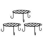 Creativebuzz Black Iron Pot Stands For Plants Plant Stand Matka Stand For Kitchen Stand For Kitchen, 7X7X7 Inch (Pack Of 3)