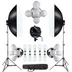 Eloies 5 LED Softbox Lighting, 2 Light Kit Photography Professional Continuous Studio Lights 50cm x 70cm Reflectors for Fashion Portrait Product Photography YouTube Light (2nos Light KIT)