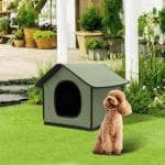 Qpets Dog House Outdoor Waterproof, Dog House For Medium Dog, Stray Cats Dogs Shelter, Rainproof And Insulated Pets Tent, Folding Assemble Pet House, Removable Garden Bed Cage