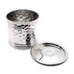 COCONUT Durable Silver Stainless Steel Grain Storage Containers with Lid - 14 kg