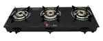 Thermador Black Steel Glass Top Auto Ignition 3 Burner Gas Stove
