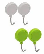 HiFam 4 PCs Magnetic Hooks for Hanging Round Magnetic Hooks Keys Hanger Fridge Refrigerator Hook