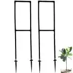 Invelligen Black Plant Support Pole and Balcony Privacy Screen 5 ft (Pack of 2)