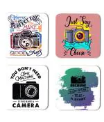 Whats Your Kick Photography Today is The Perfect Day To Make One Good Shot Quotes Printed Set of 4 Coaster With Metal Stand