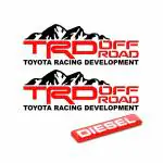 Carmetics Black Plastic Trd Offroad Car Sticker 15 Inch For Fortuner (Pack Of 2)