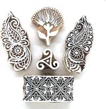 Reniq 3.0-Yy Wooden Printing Block Stamps Hand Carved Printing Blocks Printing Blocks (Pack Of 5)
