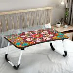SATTVA Classy.Elegant.Stylish Multipurpose Printed Laptop Table | Study Table | Bed Table | Foldable and Portable | Wooden Table | Writing Desk | Portable Non Slip Legs Table_Inverted Mandala