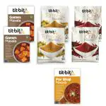 Tit-Bit  Masala Mix Combo - Consists of Turmeric Powder (100 GMS) , Chilly Powder (100 GMS), Garam Masala (100gms) Pack of 6 + 50 GMS Free Pav Bhaji Masala