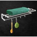 Plantex Stainless Steel and Aluminum Towel Rack for Bathroom/Towel Stand/Hanger/Bathroom Accessories (24 Inch-Chrome)