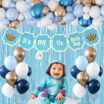 House Of Banter Half Birthday Decorations For Baby Boy Combo-54Pc Balloons Set For 6 Months Birthday Decorations