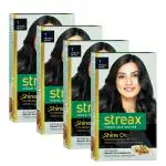 Streax Natural Black Hair Color For Men And Women, 60 Ml (Pack Of 4)
