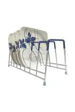 Smartslide Silver Stainless Steel 8 Section Plate Rack