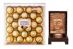 Food Library The Magic of Nature Diwali Exclusive Ferrero Rocher Chocolates & Buddha Gift Hamper
