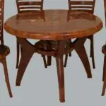 AAMROSE Plastic 4 Seater Dining Table (Finish Color - TEAKWOOD, DIY(Do-It-Yourself))