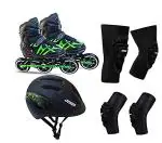 Jaspo Blue Radar Hydra Max Intact Adjustable Inline Shoe Skates combo Medium,1-4 Uk