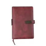 Offikraft Voila Diary (Maroon) Pocket Diary / Italian PU | Desk Planner, Travel Journal | Magnetic closure with metal clasp for Branding | Elastic band for Pen hold | A/5 Sheet Cream shade Paper, 90GSM
