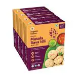 Organic Tattva Organic Masala Rava Idli / IdlyInstant Breakfast Mix Source of Energy and Protein NO Cholesterol and NO Trans-Fat Makes 10-12 Idlis No Artificial Color, Flavour and Preservatives Vaccum Pack (Pack Of 4 _ 800 Gram)