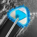 NEPROENT Rotatable Triangle Mop with Long Handle, Microfiber Flat Floor mop Rotatable Cleaning Brush Glass Wiper Window Cleaner Floor Cleaning Car Glass Cleaning Scraper Dust Mop