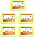 Khadi Herbal Natural Saffron Glycerine Saop Bath Soap, 125 Gm Each (Pack Of 5)