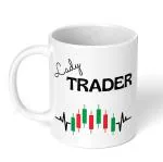 Akipi Lady Trader Stock Market Crypto Intraday Ceramic Coffee Mug 11oz