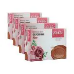 PABLO Natural Skincare Bathing Bar Glycerine Soap | Rose Bath Soaps For Kids, Men & Women | For Glowing & Smooth Skin | 75 g Each (Value Pack of 4)