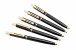 Ledos Black and Gold Metal Fellowship Brand Life Lacquer Ballpoint Pen (Pack of 5)