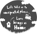 Lanstick Vinyl Multicolor Home Love Quotes Self Adhesive Wall Stickers 24 inch