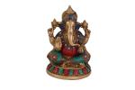 Arihant Craft God Ganesha idol Handcrafted Stone Work Showpiece - 21 cm (Brass, Multicolour)