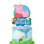 Zyozique 1 Pcs Peppa Pig Cake Topper for Birthday,Cake Topper For Peppa Pig and Kids Cake Topper,Peppa Pig Cake Decoration