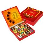 Chocoloony Wooden Diwali 16 pcs Milk Chocolates Gift Box For Everyone