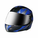O2 Max Pro Full Face Helmet with Scratch Resistant Visor, Cross Ventilation & Matte Finish Graphics for Men’s Bike Motorcycle Scooty Riding (Blue, M)