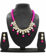 Jn Handicraft Alloy Copper-Plated Gold, Blue Jewel Set For Women And Girls