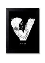 Blue Nexus Beautiful Virgo Zodiac Sign Wall Poster with Wall Frame Room Art Painting Collection A4 size 10x13