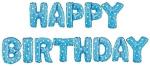 FANEX Solid Blue Foil Happy Birthday Decoration Balloon (Pack of 13)