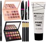 Chiwa Professional 4in1 Makeup Brush & Rose Nude Signature Glazed Eyeshadow Palette & 3in1 Eyeliner Mascara Eyebrow Pencil