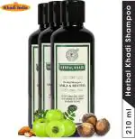 Herbal Khadi Amla Reetha Herbal Herbal Shampoo Anti Dandruff Splitends Hair Fall Control Rich Protein, Scalp Hair Cleanser 630 ml (Pack of 3)