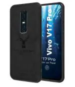 Lejaao Vivo V17 Pro Vivo 1909 Black Cloth, Leather, PC and TPU Mobile Back Cover