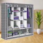 BE MODERN 12 Shelves Cabinet print Carbon Steel Collapsible Wardrobe (Finish Color -2_GREY, DIY(Do-It-Yourself))
