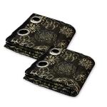 Jvin Fab Black Ivory Silk Burnout Grommet Eyelet, 6.5 Feet (Set Of 2)