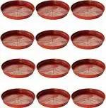 Uganio plant Plastic Pot Saucer, Base Plate Planter Tray (Brown, 6-inch) - Set of 12