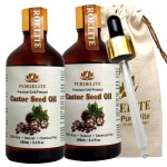 Puroelite Premium Cold Pressed Castor Seed Oil,100% Pure & Natural for Face, Hair & Body Glass bottle with dropper, 100 ml+100 ml (Pack of 2)