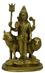Kalarambh Bharat Haat Yellow Brass goddess ArddhNareshvari Handicraft Art 8.89 x 5.08 x 12.7 cm