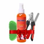 PAWWFECT - YOU LOVE, WE PAMPER Bathing Combo: Dry Bath, Palm Brush, and Nail Cutter - Waterless Grooming Kit for Dogs and Cats, Complete Pet Grooming Set, Paw Care Essentials for Happy and Healthy Pets