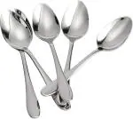 FANQEW Silver Stainless Steel Disposable Ice, Tea Spoon Set (Pack Of 6)