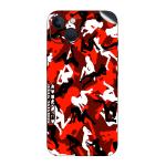 GADGETSWRAP Printed Vinyl Skin Sticker for iPhone 15- camo morning wood Red