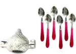 Urban Buy Multicolor Aluminium Modak And Handle Spoon Kitchen Tool Set 2 Pc