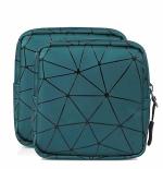 House of Quirk Set of 2 Sanitary Napkin Storage Bag with Zipper(Green)