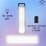 GHAR KI KHUSHIYA 60 High-Bright Solar LED Rechargeable Emergency Light Lantern Lantern, White