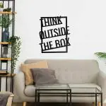 WALLCENTRE (ART BEYOND IMAGINATION) Think Outside the Box Wall Art, Black Color (Black, 1.6x1.38 ft.)
